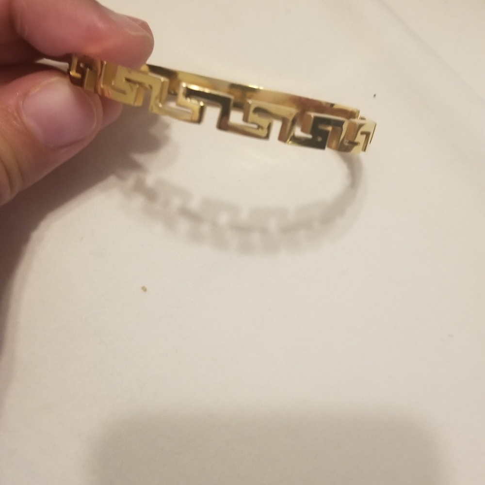 Gold Greek Key Cuff Bracelet